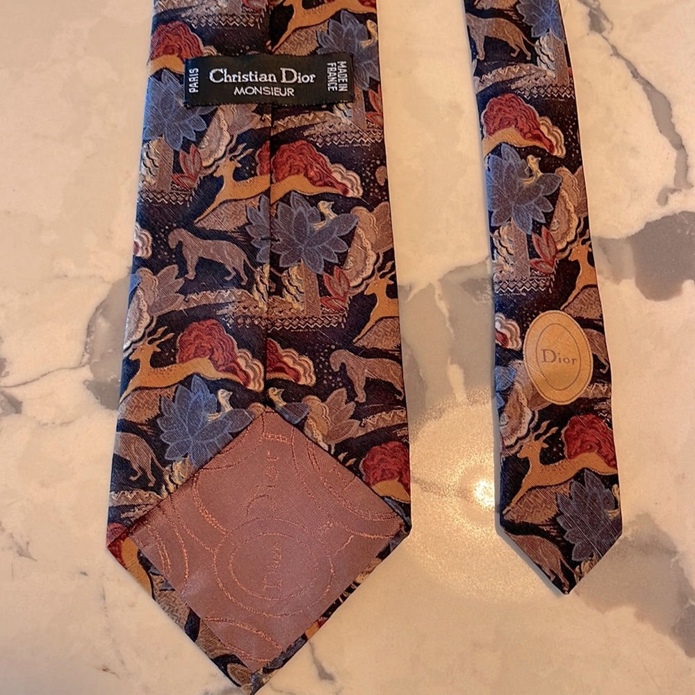 DIOR tie with Deer, Christmas tie , designer